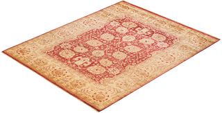 Contemporary Eclectic Orange Wool Area Rug 8' 1" x 10' 2" - Solo Rugs