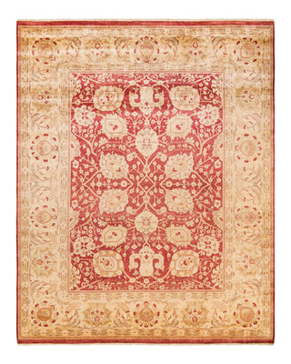 Contemporary Eclectic Orange Wool Area Rug 8' 1" x 10' 2" - Solo Rugs