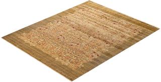 Contemporary Eclectic Green Wool Area Rug 7' 10" x 9' 10" - Solo Rugs