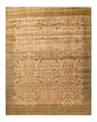 Contemporary Eclectic Green Wool Area Rug 7' 10" x 9' 10" - Solo Rugs