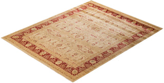 Contemporary Eclectic Yellow Wool Area Rug 8' 0" x 10' 1" - Solo Rugs