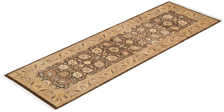 Traditional Mogul Brown Wool Runner 2' 6" x 8' 0" - Solo Rugs