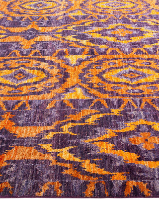Contemporary Modern Purple Wool Square Area Rug 6' 1" x 6' 1" - Solo Rugs