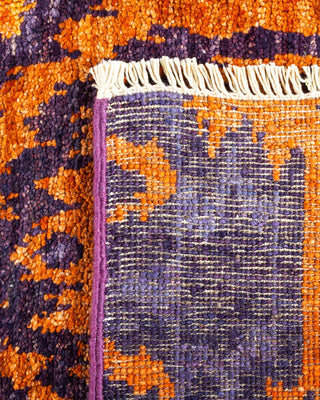 Contemporary Modern Purple Wool Square Area Rug 6' 1" x 6' 1" - Solo Rugs