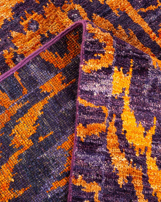Contemporary Modern Purple Wool Square Area Rug 6' 1" x 6' 1" - Solo Rugs