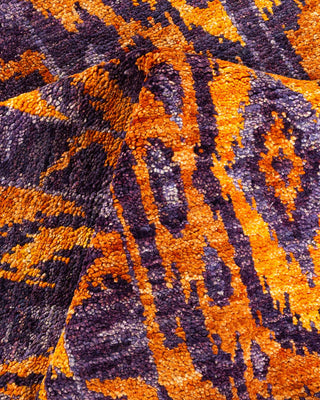 Contemporary Modern Purple Wool Square Area Rug 6' 1" x 6' 1" - Solo Rugs