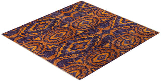 Contemporary Modern Purple Wool Square Area Rug 6' 1" x 6' 1" - Solo Rugs