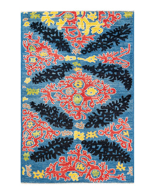 Contemporary Modern Light Blue Wool Area Rug 5' 4" x 8' 0" - Solo Rugs