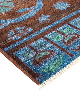 Contemporary Modern Brown Wool Area Rug 5' 3" x 8' 0" - Solo Rugs