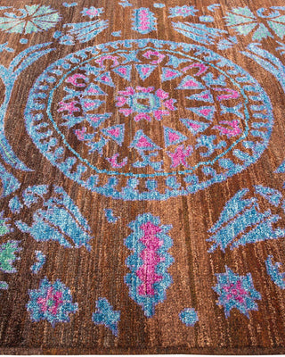 Contemporary Modern Brown Wool Area Rug 5' 3" x 8' 0" - Solo Rugs