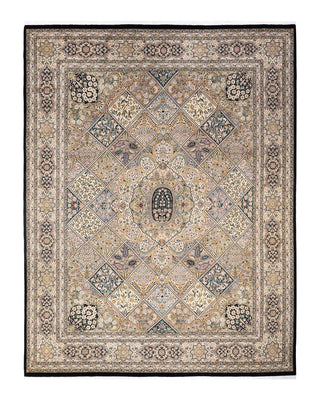 Traditional Mogul Black Wool Area Rug 8' 2" x 10' 6" - Solo Rugs