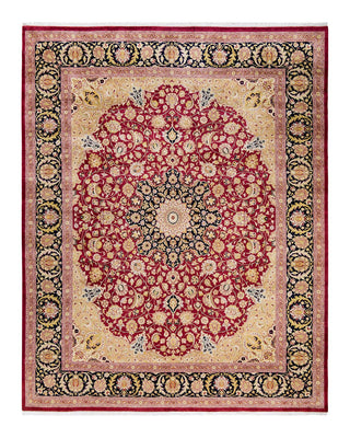 Traditional Mogul Purple Wool Area Rug 8' 2" x 10' 4" - Solo Rugs