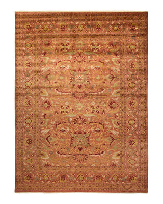 Contemporary Eclectic Pink Wool Area Rug 9' 2" x 12' 3" - Solo Rugs
