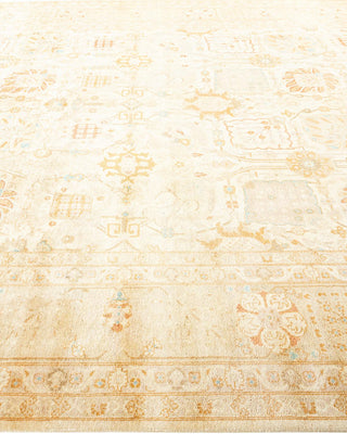 Contemporary Eclectic Ivory Wool Area Rug 8' 10" x 11' 10" - Solo Rugs