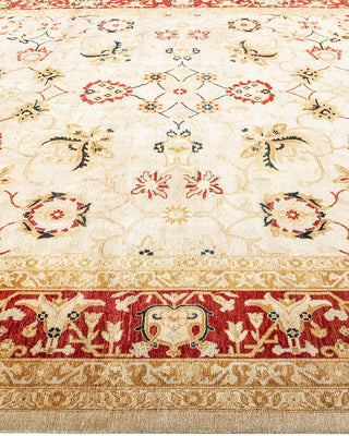 Contemporary Eclectic Ivory Wool Area Rug 9' 0" x 12' 0" - Solo Rugs