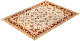 Contemporary Eclectic Ivory Wool Area Rug 9' 0" x 12' 0" - Solo Rugs
