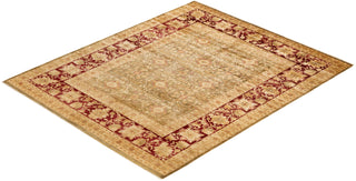 Contemporary Eclectic Green Wool Area Rug 8' 1" x 9' 10" - Solo Rugs