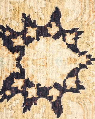 Contemporary Eclectic Ivory Wool Area Rug 6' 1" x 8' 10" - Solo Rugs