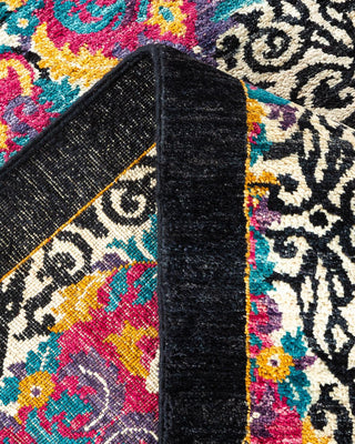 Contemporary Suzani Black Wool Area Rug 12' 0" x 15' 2" - Solo Rugs