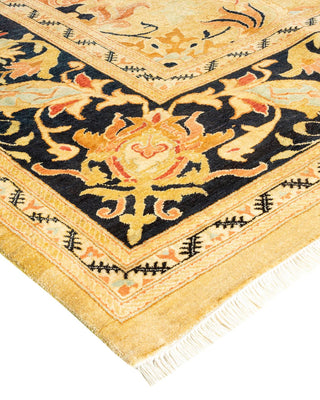 Traditional Mogul Green Wool Area Rug 9' 0" x 11' 10" - Solo Rugs