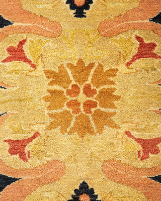 Traditional Mogul Green Wool Area Rug 9' 0" x 11' 10" - Solo Rugs