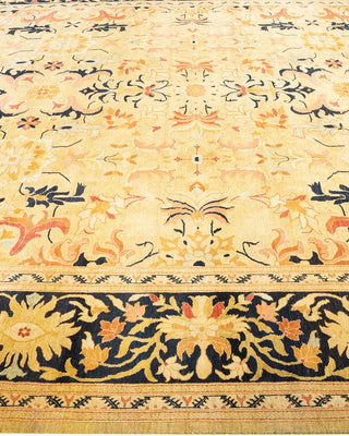 Traditional Mogul Green Wool Area Rug 9' 0" x 11' 10" - Solo Rugs