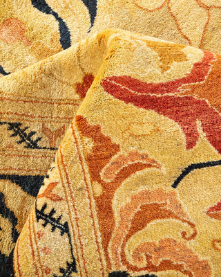 Traditional Mogul Green Wool Area Rug 9' 0" x 11' 10" - Solo Rugs