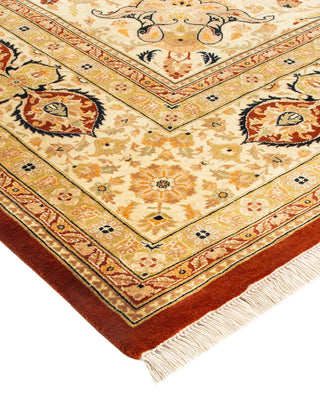 Traditional Mogul Orange Wool Area Rug 8' 2" x 10' 0" - Solo Rugs