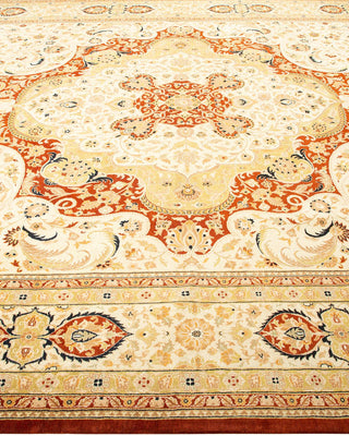 Traditional Mogul Orange Wool Area Rug 8' 2" x 10' 0" - Solo Rugs
