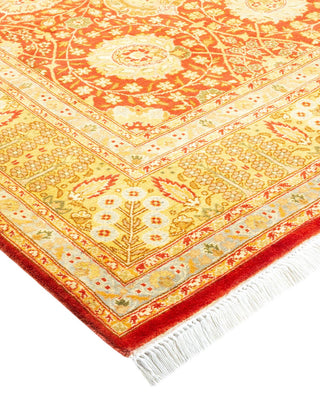 Traditional Mogul Orange Wool Area Rug 6' 1" x 8' 10" - Solo Rugs