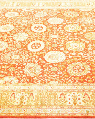Traditional Mogul Orange Wool Area Rug 6' 1" x 8' 10" - Solo Rugs