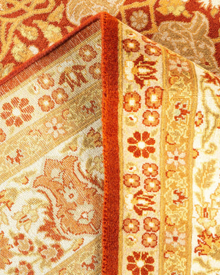 Traditional Mogul Orange Wool Area Rug 6' 1" x 9' 2" - Solo Rugs