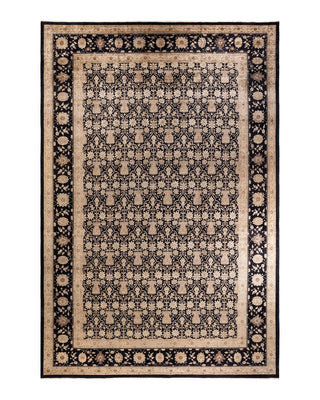 Contemporary Eclectic Black Wool Area Rug 11' 10" x 18' 2" - Solo Rugs
