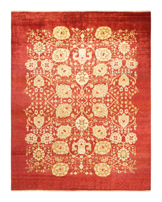 Contemporary Eclectic Red Wool Area Rug 7' 10" x 10' 4" - Solo Rugs
