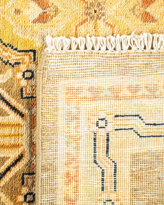 Contemporary Eclectic Green Wool Runner 5' 10" x 12' 1" - Solo Rugs