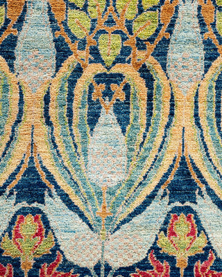 Arts & Crafts, One-of-a-Kind Handmade Area Rug - Blue, 19' 6" x 11' 6" - Solo Rugs