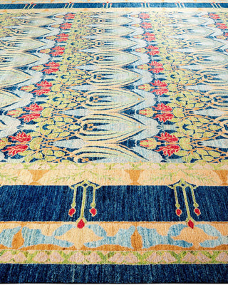 Arts & Crafts, One-of-a-Kind Handmade Area Rug - Blue, 19' 6" x 11' 6" - Solo Rugs