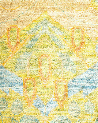 Contemporary Arts & Crafts Light Blue Wool Area Rug 9' 8" x 13' 8" - Solo Rugs