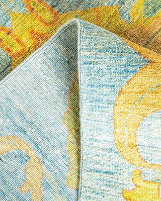Contemporary Arts & Crafts Light Blue Wool Area Rug 9' 8" x 13' 8" - Solo Rugs
