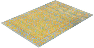 Contemporary Arts & Crafts Light Blue Wool Area Rug 9' 8" x 13' 8" - Solo Rugs