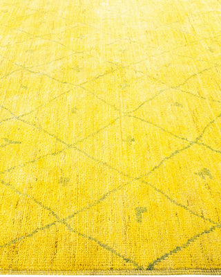 Bohemian Moroccan Yellow Wool Area Rug 6' 4" x 8' 8" - Solo Rugs