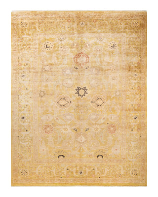 Contemporary Eclectic Green Wool Area Rug 9' 1" x 12' 2" - Solo Rugs