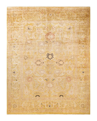 Contemporary Eclectic Green Wool Area Rug 9' 1" x 12' 2" - Solo Rugs