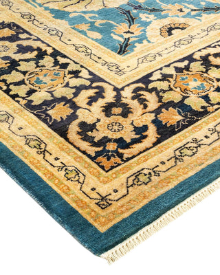 Contemporary Eclectic Light Blue Wool Area Rug 7' 10" x 10' 0" - Solo Rugs