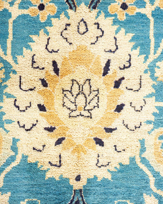 Contemporary Eclectic Light Blue Wool Area Rug 7' 10" x 10' 0" - Solo Rugs