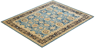 Contemporary Eclectic Light Blue Wool Area Rug 7' 10" x 10' 0" - Solo Rugs