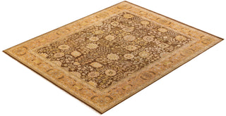Contemporary Eclectic Brown Wool Area Rug 7' 10" x 9' 10" - Solo Rugs