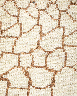Bohemian Moroccan Ivory Wool Area Rug 7' 10" x 9' 8" - Solo Rugs
