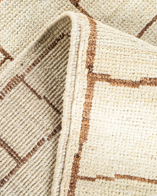 Bohemian Moroccan Ivory Wool Area Rug 7' 10" x 9' 8" - Solo Rugs
