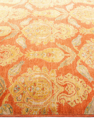 Contemporary Eclectic Orange Wool Area Rug 4' 10" x 6' 10" - Solo Rugs